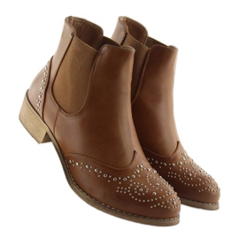 Braune Chelsea Boots mit Nieten, braun Ka16-160sl Camel 1