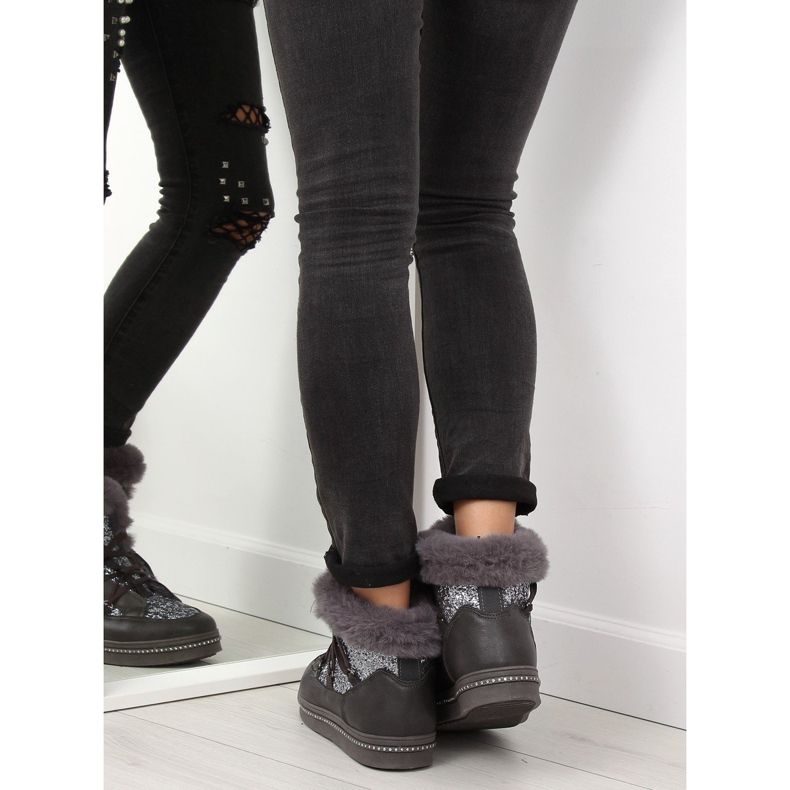 AX05 graue Mond-Schneestiefel 1