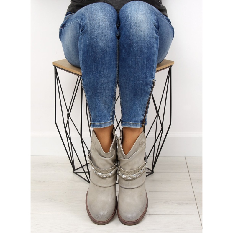 Grau Damen Stiefel grau 815-PA Grau 1