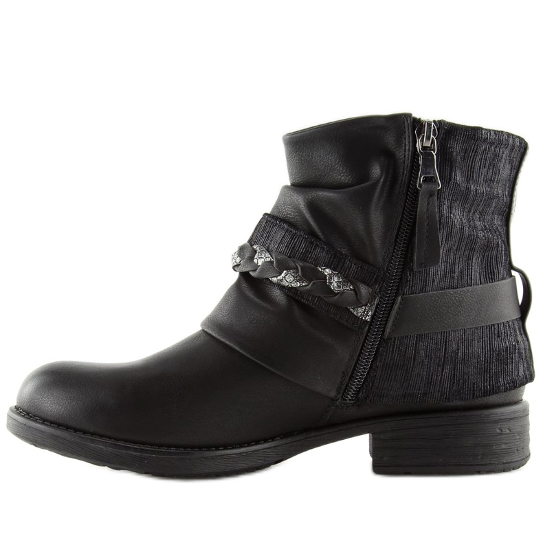 Schwarze schwarze Damenstiefel 210-PA Schwarz 2