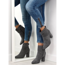 Grau Graue Stiefel mit weitem Absatz NC781 Grau 1