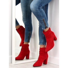Rot Stiefel mit weitem Absatz NC781 Rot 1