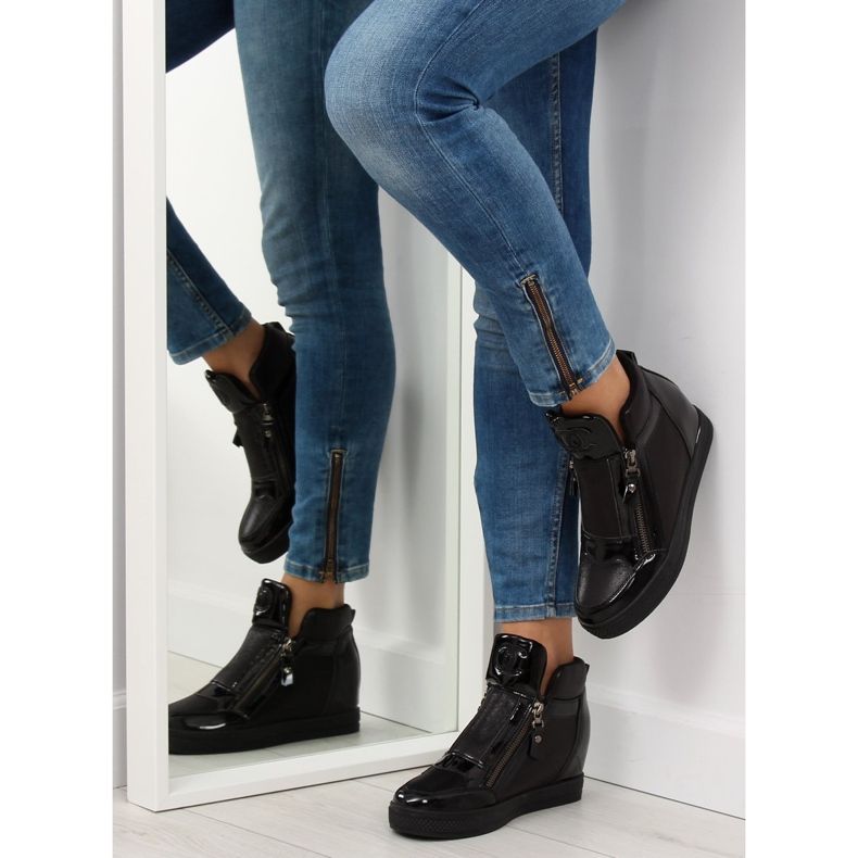 Schwarze Damen Sneaker R24-6 Schwarz 2