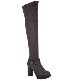 Super Me Overknee-Stiefel grau 1