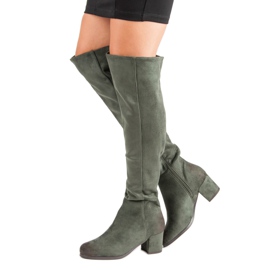 Overknee-Stiefel von VINCEZA grün 1