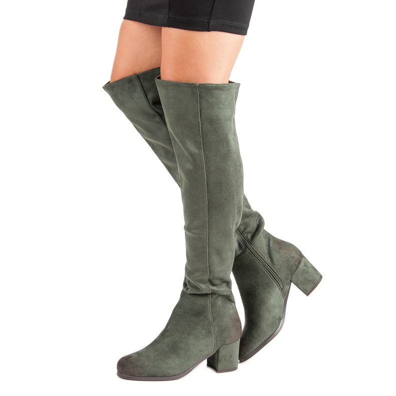 Overknee-Stiefel von VINCEZA grün 1