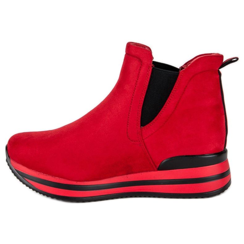 Bestelle Jodhpurstiefel auf der Plattform rot 1