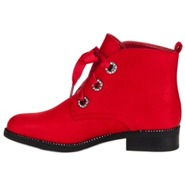 Seastar Ankle Boots aus Wildleder mit Schnürung rot 1