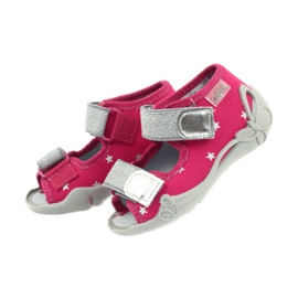 Befado Kinderschuhe Sandalen Hausschuhe 242p085 grau rosa 5