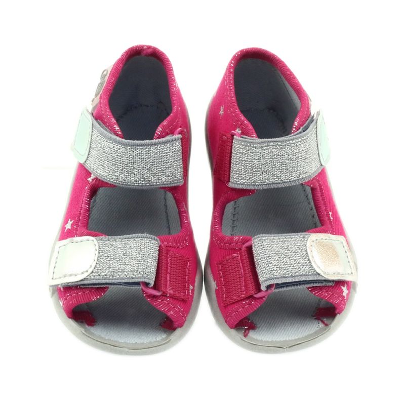 Befado Kinderschuhe Sandalen Hausschuhe 242p085 grau rosa 4