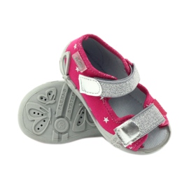 Befado Kinderschuhe Sandalen Hausschuhe 242p085 grau rosa 3
