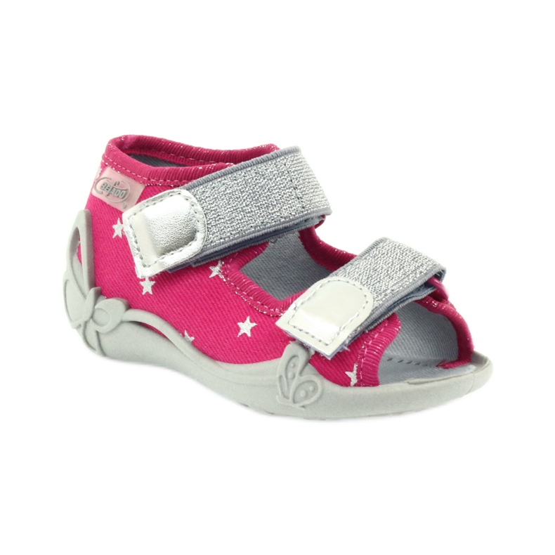 Befado Kinderschuhe Sandalen Hausschuhe 242p085 grau rosa 1