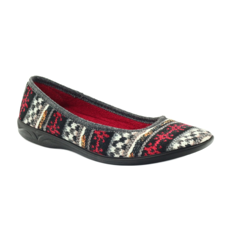 Pantoffeln aus Velours mit Norwegermuster Adanex mehrfarbig 1