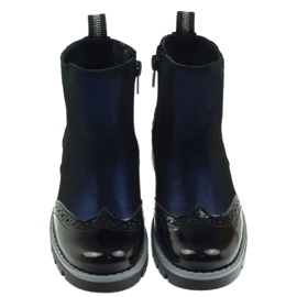 Schwarze Stiefel Ren But 3313 isoliert navy blau 3