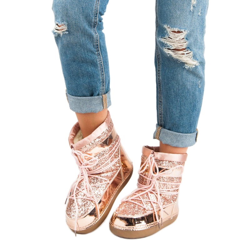 Modische rosa Schneestiefel 1