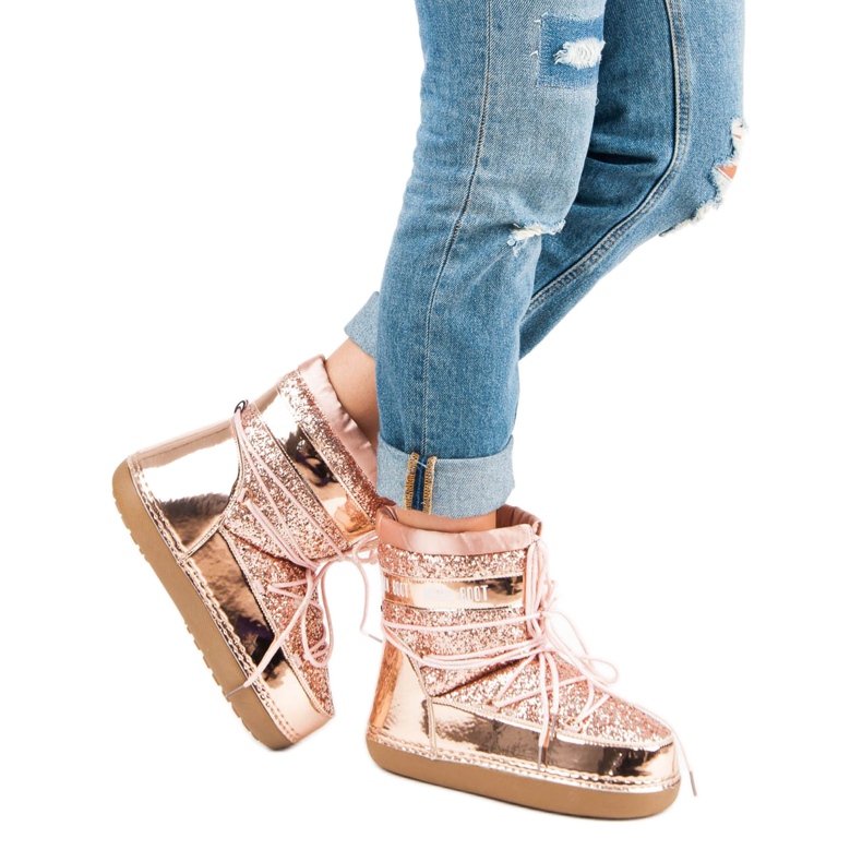 Modische rosa Schneestiefel 2