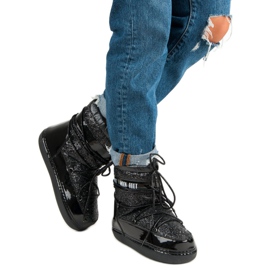 Modische schwarze Schneestiefel 2