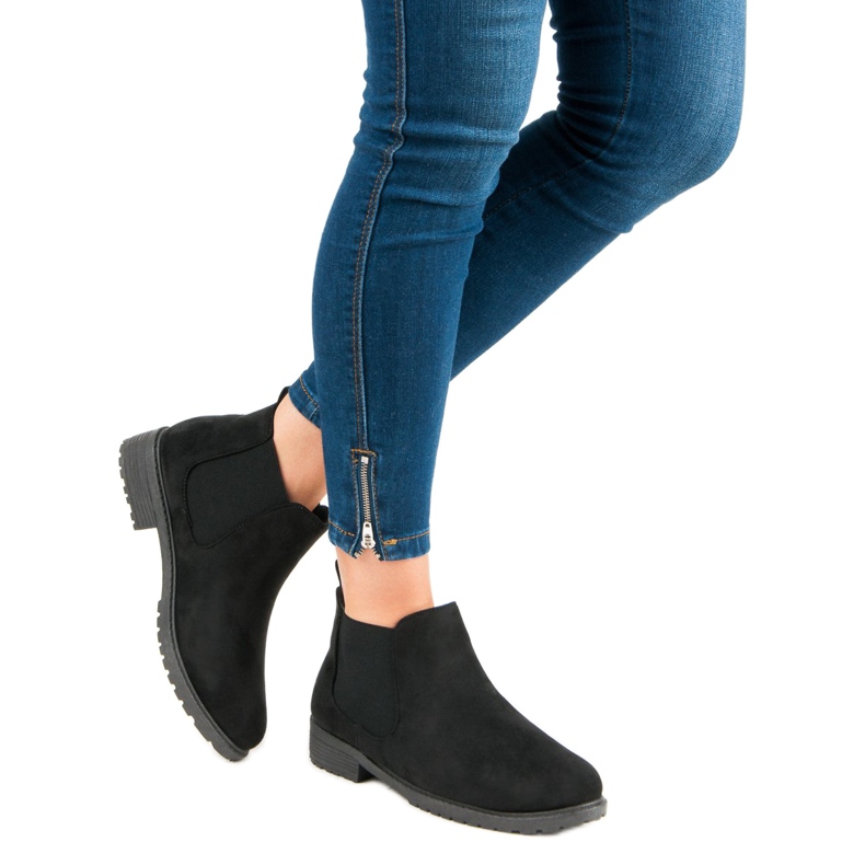 Niedrige Chelsea-Stiefel schwarz 1