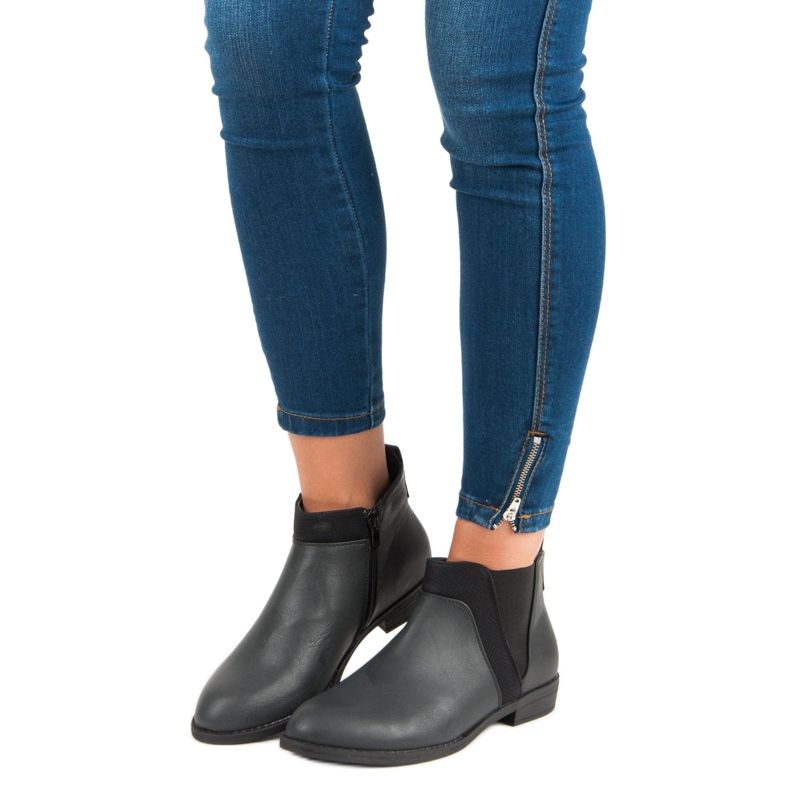 Groto Gogo Niedrige Stiefeletten mit Reißverschluss schwarz 2