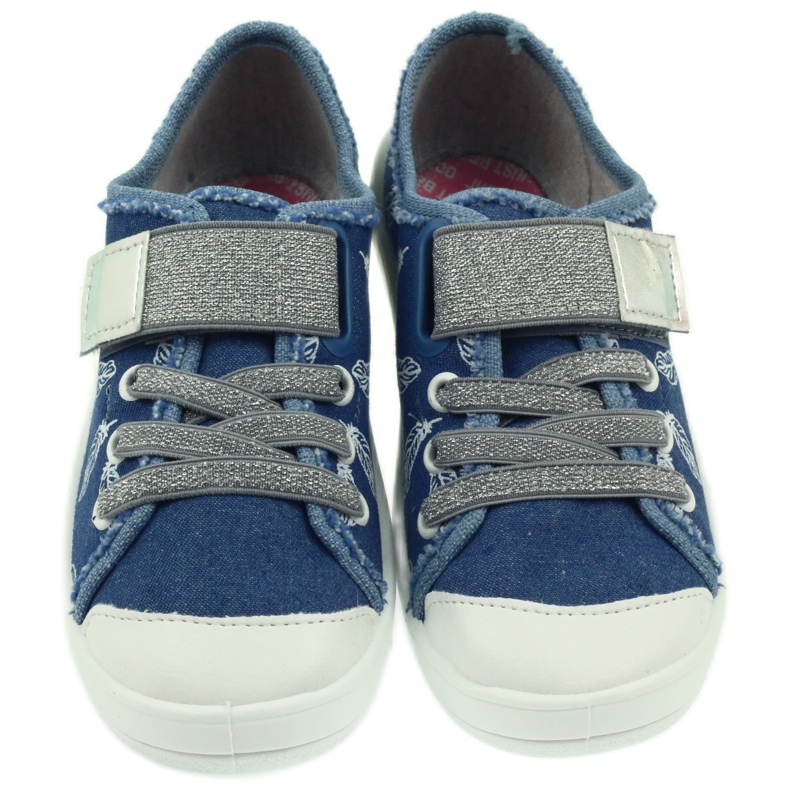 Befado Kinderschuhe Hausschuhe Turnschuhe 251y111 weiß blau grau 3