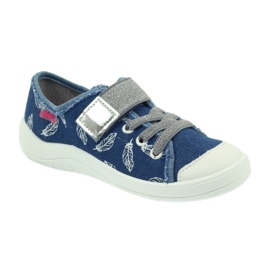 Befado Kinderschuhe Hausschuhe Turnschuhe 251y111 weiß blau grau 1