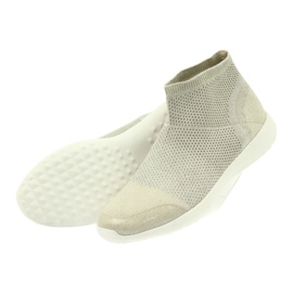 American Club Amerikanische Sportschuhe für Damen 17044 beige silber- gelb 4