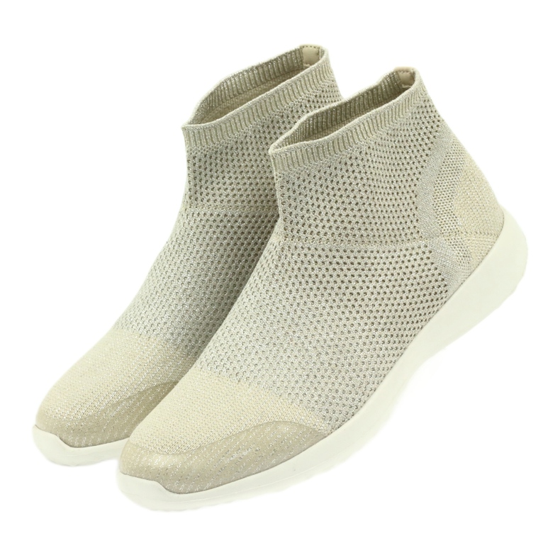 American Club Amerikanische Sportschuhe für Damen 17044 beige silber- gelb 3