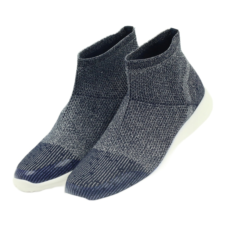 American Club Frauen Sportschuhe 17044 Marineblau/Silber 3