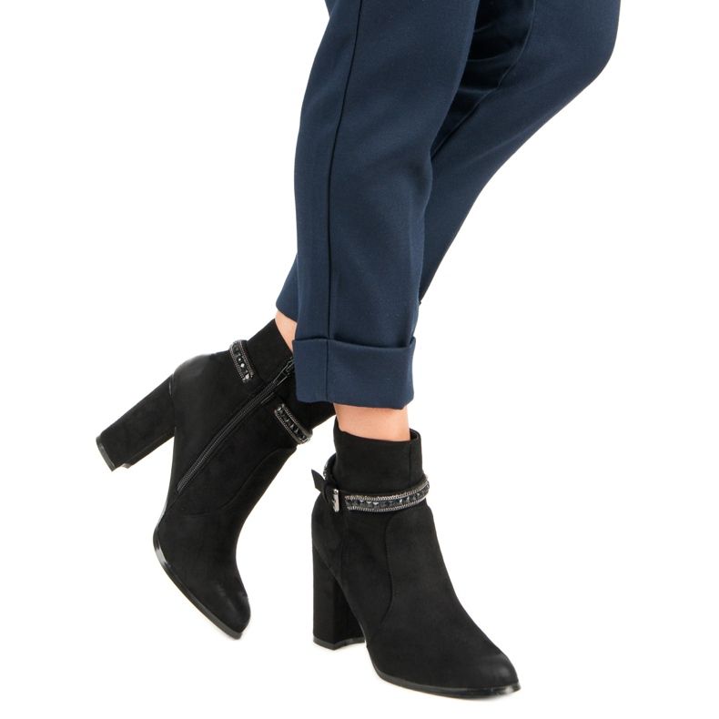 Wildleder-Stiefeletten von VINCEZA schwarz 1