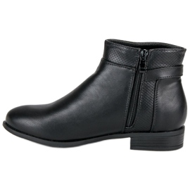 Abloom Schwarze Stiefeletten an einem Reißverschluss 1