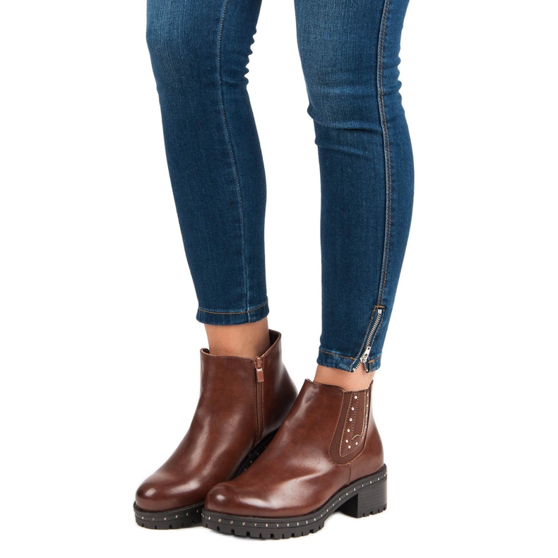 Anesia Paris Jodhpurstiefel mit hohen Absätzen schwarz braun 2