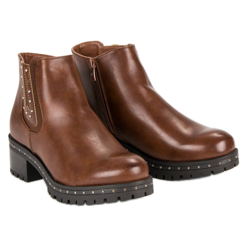 Anesia Paris Jodhpurstiefel mit hohen Absätzen schwarz braun 1