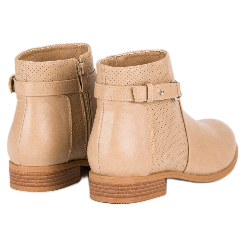 Abloom Beige Stiefeletten mit Reißverschluss schwarz braun 1