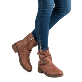 Encor Braune Bikerstiefel 1