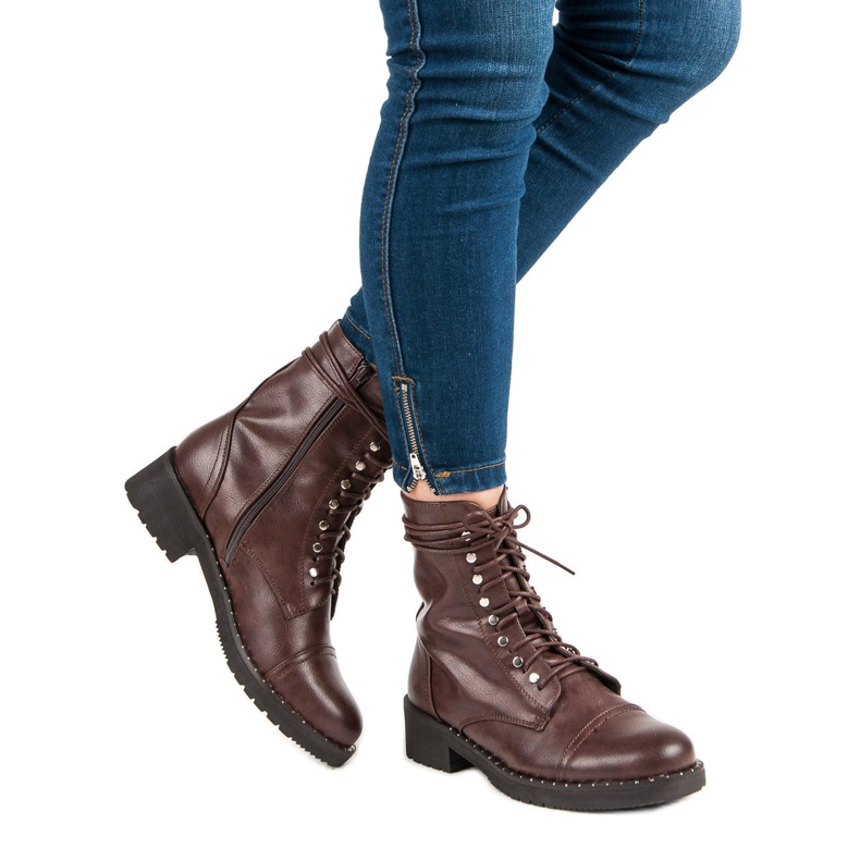 Anesia Paris Braune gebundene Stiefel 1