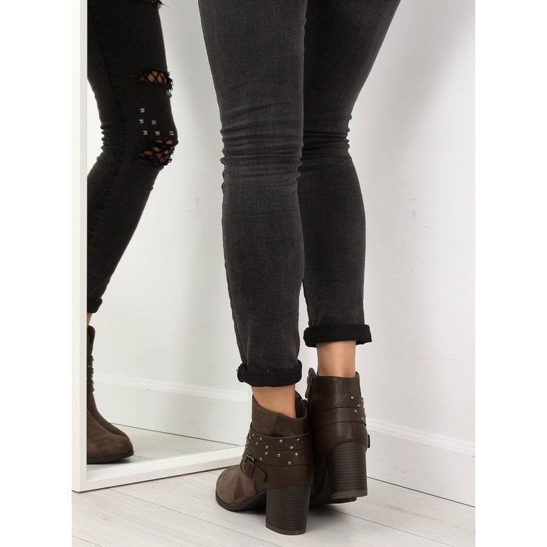 Braune G-36 Taupe Stiefel auf stabilem Absatz 2