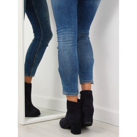 Marineblaue Stiefel mit hohen Absätzen F780 blau navy blau 1