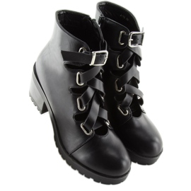 Cut out schwarze Rockstiefel J-10 Black 2