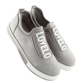 Grau Graue Sneakers für Damen X-9707 Grau 2