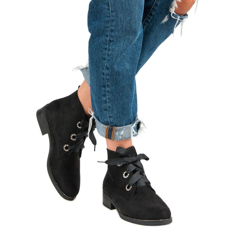 Seastar Gebundene Wildlederstiefeletten schwarz 2