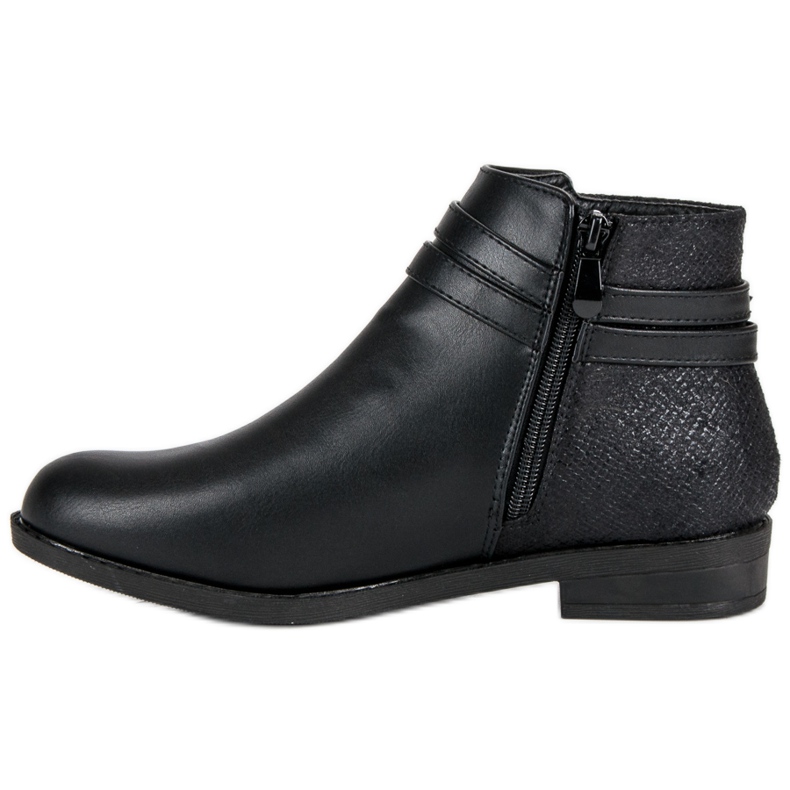 Anesia Paris Damen niedrige Stiefel schwarz 1