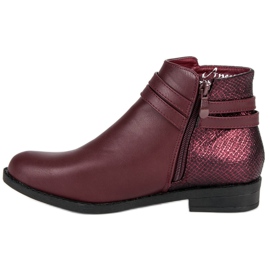 Anesia Paris Damen niedrige Stiefel rot 1