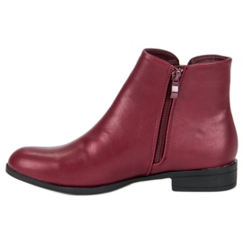 Anesia Paris Burgunder Stiefel auf flachem Absatz rot 1