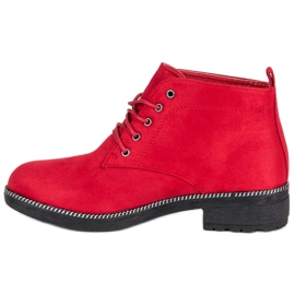 Nio Nio Ankle Boots aus Wildleder zum Schnüren rot 1