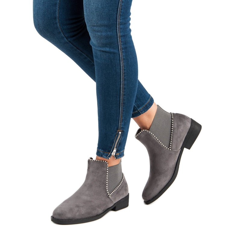Chelsea-Stiefel aus Wildleder grau 1