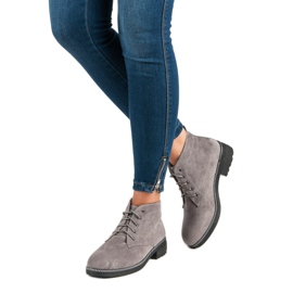 Nio Nio Ankle Boots aus Wildleder zum Schnüren grau 1