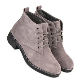 Nio Nio Ankle Boots aus Wildleder zum Schnüren grau 2