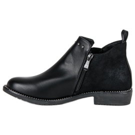 Damen niedrige Stiefel schwarz 1