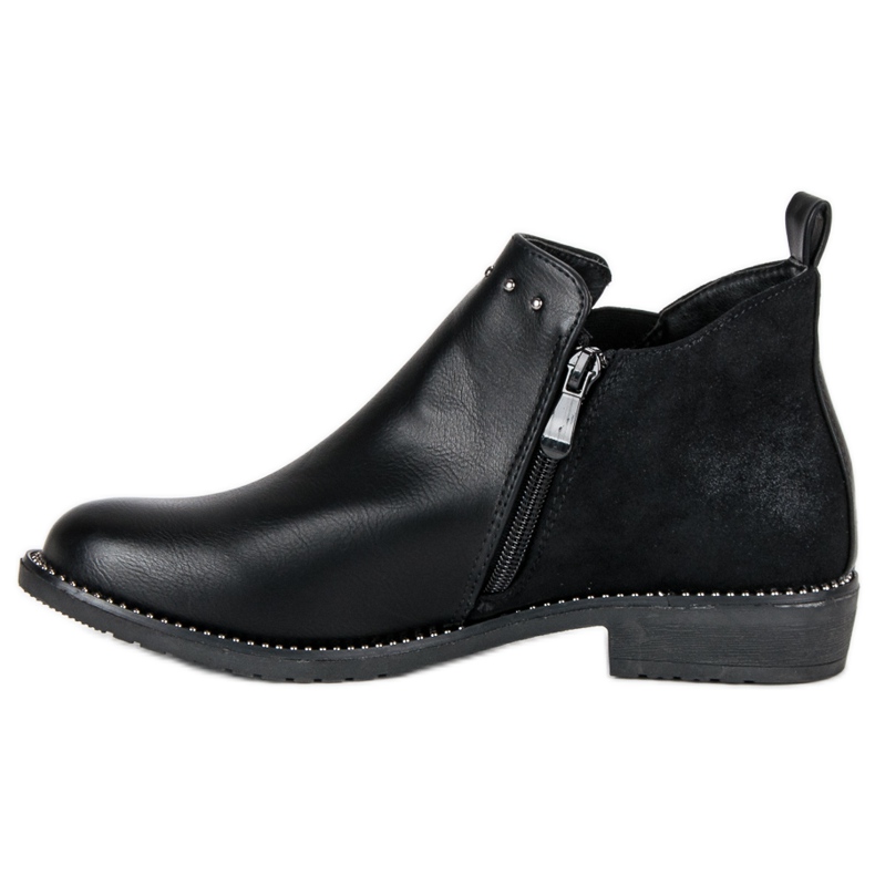 Damen niedrige Stiefel schwarz 1