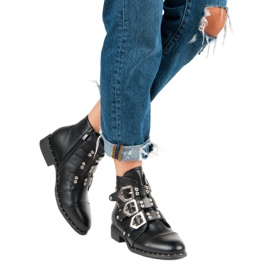 Groto Gogo Rockstiefel mit flachem Absatz schwarz 2
